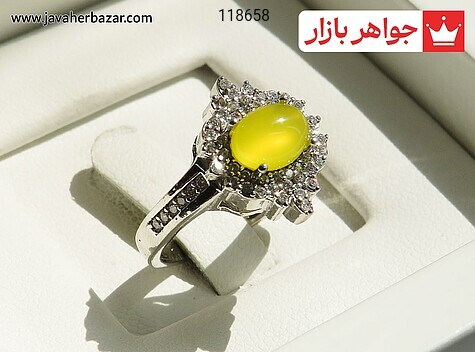 انگشتر نقره عقیق زرد زنانه [شرف الشمس] - 118658
